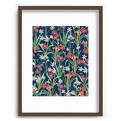 83 Oranges Blossom Botanical Recessed Framing Rectangle