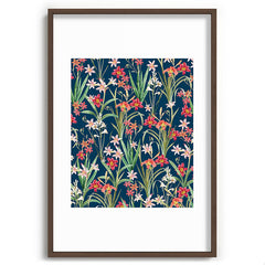 83 Oranges Blossom Botanical Recessed Framing Rectangle