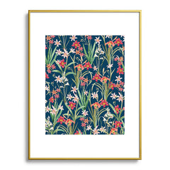 83 Oranges Blossom Botanical Metal Framed Art Print