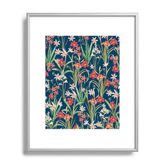 83 Oranges Blossom Botanical Metal Framed Art Print