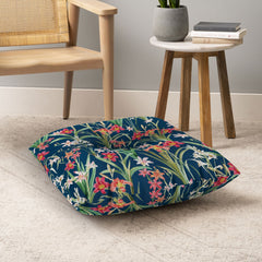 83 Oranges Blossom Botanical Floor Pillow Square