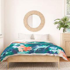 83 Oranges Blossomed Garden Duvet Cover