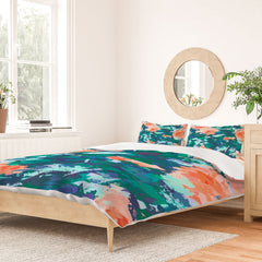83 Oranges Blossomed Garden Duvet Cover