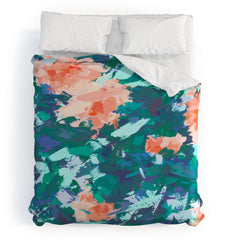 83 Oranges Blossomed Garden Duvet Cover