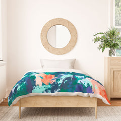 83 Oranges Blossomed Garden Duvet Cover