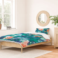 83 Oranges Blossomed Garden Duvet Cover