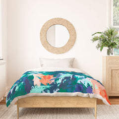 83 Oranges Blossomed Garden Duvet Cover
