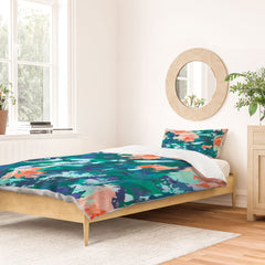 83 Oranges Blossomed Garden Duvet Cover