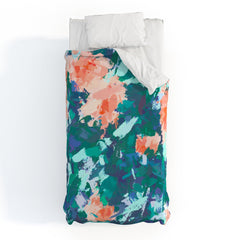 83 Oranges Blossomed Garden Duvet Cover