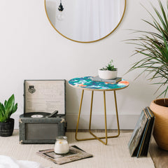 83 Oranges Blossomed Garden Round Side Table