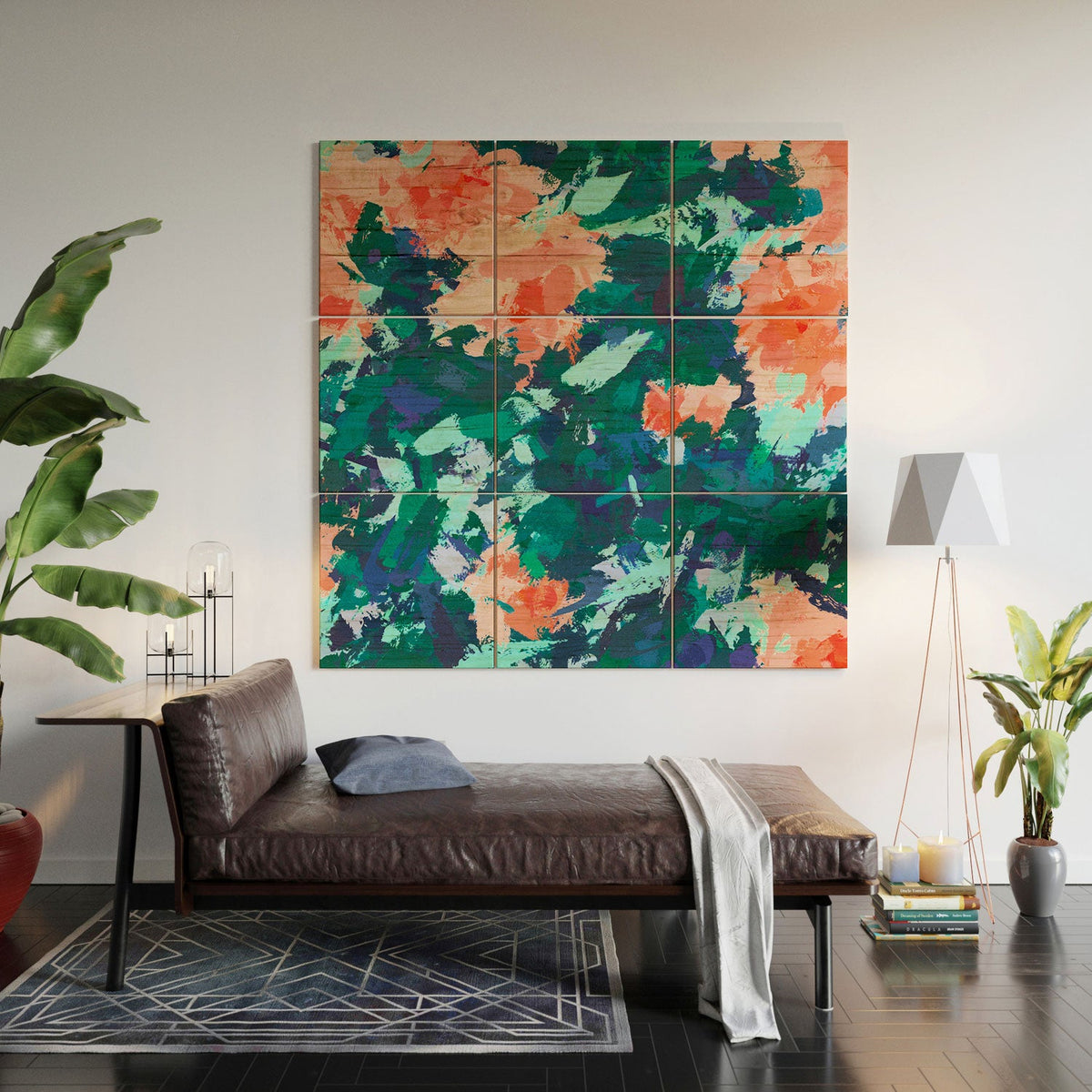 83 Oranges Blossomed Garden Wood Wall Mural