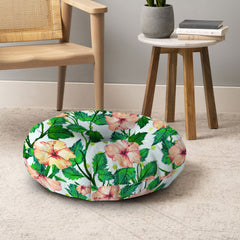 83 Oranges Blush Blossom Floor Pillow Round