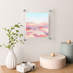 83 Oranges Blush Clouds Floating Acrylic Print