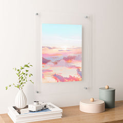 83 Oranges Blush Clouds Floating Acrylic Print