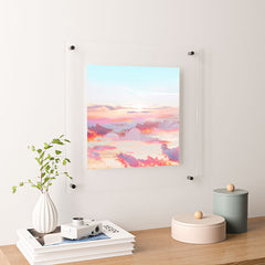 83 Oranges Blush Clouds Floating Acrylic Print