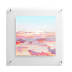 83 Oranges Blush Clouds Floating Acrylic Print