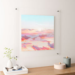 83 Oranges Blush Clouds Floating Acrylic Print