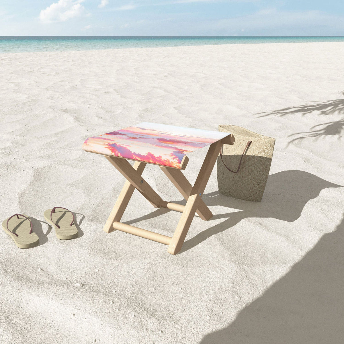 83 Oranges Blush Clouds Folding Stool