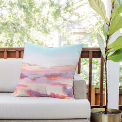 83 Oranges Blush Clouds Outdoor Throw Pillow