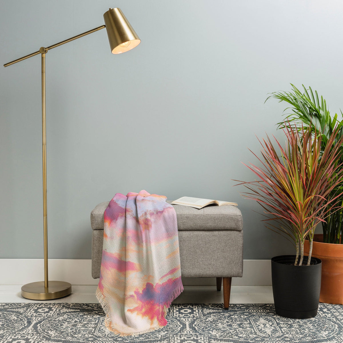 83 Oranges Blush Clouds Throw Blanket