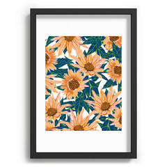 83 Oranges Blush Sunflowers Recessed Framing Rectangle