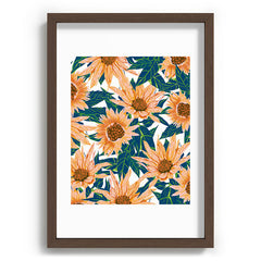 83 Oranges Blush Sunflowers Recessed Framing Rectangle