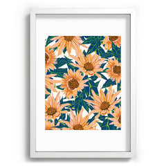 83 Oranges Blush Sunflowers Recessed Framing Rectangle