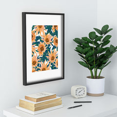 83 Oranges Blush Sunflowers Recessed Framing Rectangle
