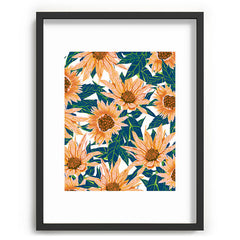 83 Oranges Blush Sunflowers Recessed Framing Rectangle