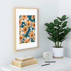 83 Oranges Blush Sunflowers Recessed Framing Rectangle