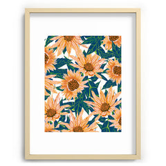 83 Oranges Blush Sunflowers Recessed Framing Rectangle