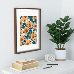 83 Oranges Blush Sunflowers Recessed Framing Rectangle