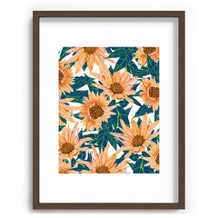 83 Oranges Blush Sunflowers Recessed Framing Rectangle