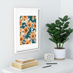 83 Oranges Blush Sunflowers Recessed Framing Rectangle