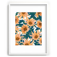 83 Oranges Blush Sunflowers Recessed Framing Rectangle