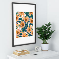 83 Oranges Blush Sunflowers Recessed Framing Rectangle
