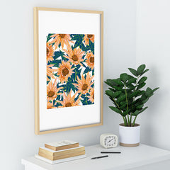83 Oranges Blush Sunflowers Recessed Framing Rectangle