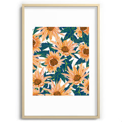 83 Oranges Blush Sunflowers Recessed Framing Rectangle