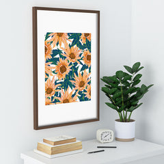 83 Oranges Blush Sunflowers Recessed Framing Rectangle