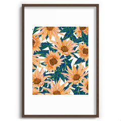 83 Oranges Blush Sunflowers Recessed Framing Rectangle