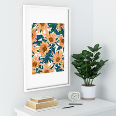 83 Oranges Blush Sunflowers Recessed Framing Rectangle