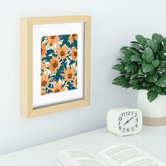 83 Oranges Blush Sunflowers Recessed Framing Rectangle