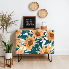 83 Oranges Blush Sunflowers Credenza