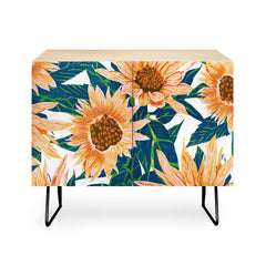 83 Oranges Blush Sunflowers Credenza