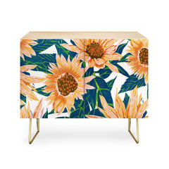 83 Oranges Blush Sunflowers Credenza