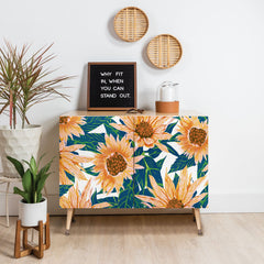 83 Oranges Blush Sunflowers Credenza