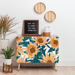 83 Oranges Blush Sunflowers Credenza