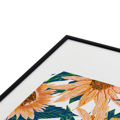 83 Oranges Blush Sunflowers Metal Framed Art Print