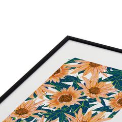 83 Oranges Blush Sunflowers Metal Framed Art Print
