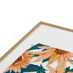 83 Oranges Blush Sunflowers Metal Framed Art Print